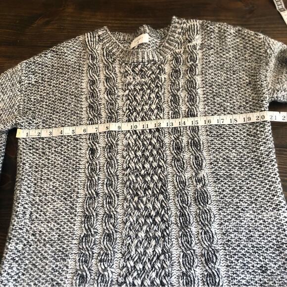 Everly Cableknit Sweater Womens Crewneck Oversized Chunky Long Cozy Gray Warm - Picture 4 of 11